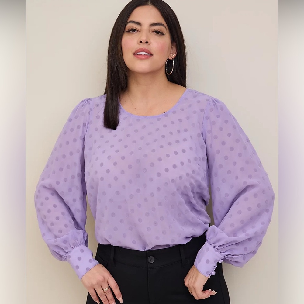 Torrid Lavender Polka Dot Blouse